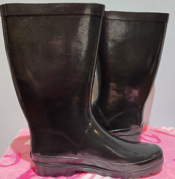 Sugar Women's Black Rain Boot, Size 9 - Picture 3 of 9